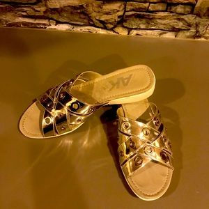 Silver sandals. Anne Klein